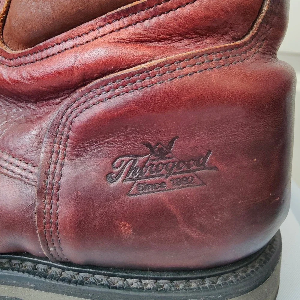 Thorogood USA Leather Work Boots Steel Toe 14 EEE Wide Brown Safety Lace Up EH